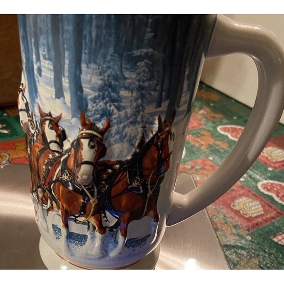 2007 Budweiser WINTER'S CALM ~Holiday Beer Stein ~ Clydesdale Collectible No Box - Picture 7 of 7